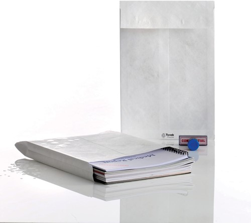 Pochettes à soufflet Tyvek ft 229 x 324 x 20 mm, boîte de 100 pièces