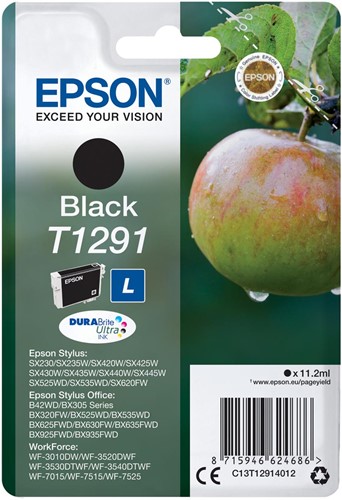 Epson cartouche d'encre T1291, 380 pages, OEM C13T12914012, noir 1 Stuk