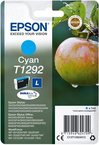 Epson cartouche d'encre T1292, 460 pages, OEM C13T12924012, cyan 1 Stuk