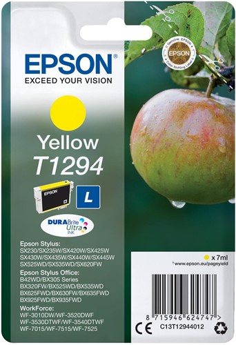Epson cartouche d'encre T1294, 515 pages, OEM C13T12944012, jaune 1 Stuk