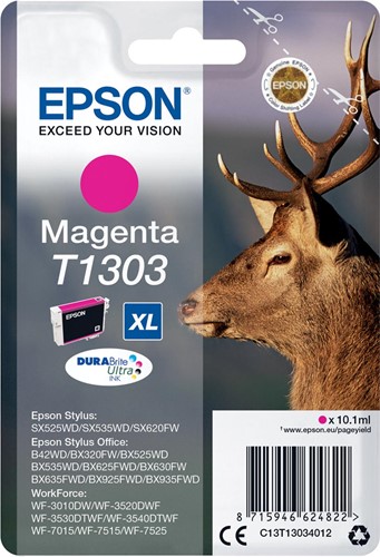 Epson cartouche d'encre T1303, 600 pages, OEM C13T13034012, magenta 1 Stuk
