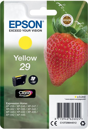 Epson inktcartridge 29, 180 pagina's, OEM C13T29844012, geel 1 Stuk