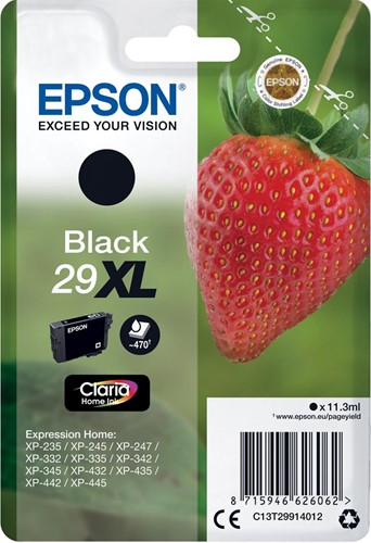 Epson cartouche d'encre 29XL, 470 pages, OEM C13T29914012, noir 1 Stuk