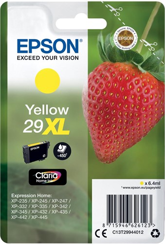 Epson cartouche d'encre 29XL, 450 pages, OEM C13T29944012, jaune 1 Stuk