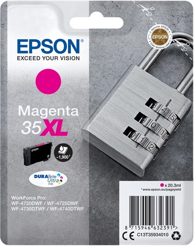 Epson inktcartridge 35XL, 20,3 ml, OEM C13T35934010, magenta 1 Stuk