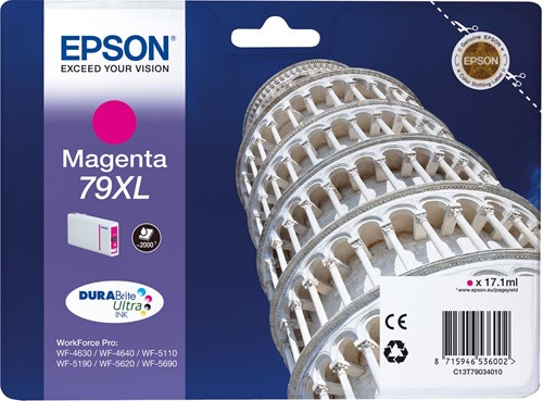 Epson inktcartridge 79XL, 2.000 pagina's, OEM C13T79034010, magenta 1 Stuk