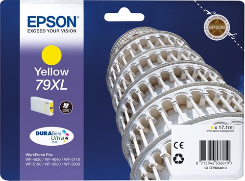Epson inktcartridge 79XL, 2.000 pagina's, OEM C13T79044010, geel 1 Stuk