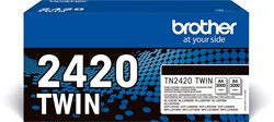 Brother toner, 3.000 pages, OEM TN-2420TWIN, noir, paquet de 2 pièces