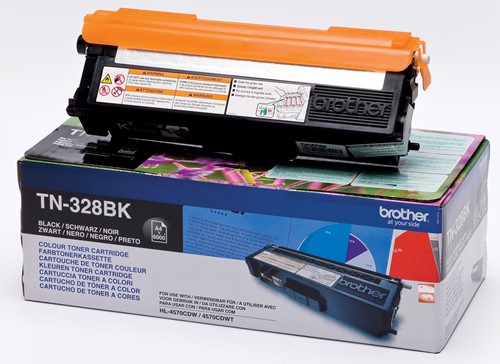 Brother toner, 6.000 pagina's, OEM TN-328BK, zwart 1 Stuk