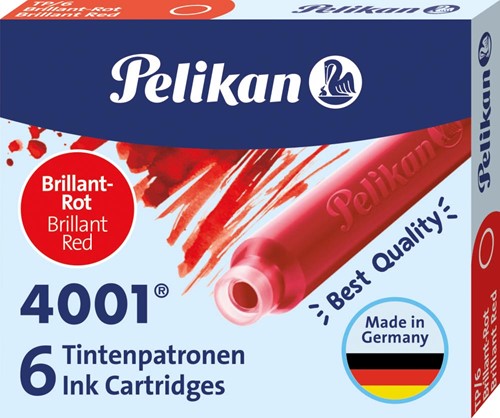 Pelikan inktpatronen 4001 rood 6 Stuk
