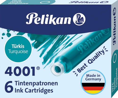Pelikan cartouches d'encre 4001, turquoise 6 Stuk
