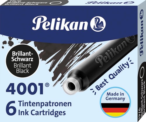 Pelikan cartouches d'encre 4001, noir 6 Stuk