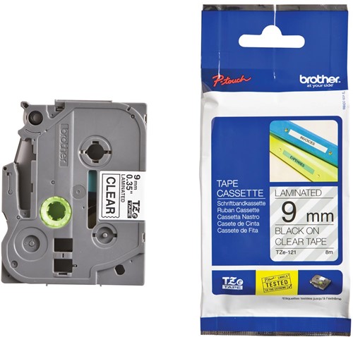 Brother TZe ruban pour P-Touch 9 mm, noir sur transparent 1 Stuk