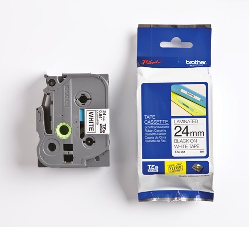 Brother TZe ruban pour P-Touch, 24 mm, noir sur blanc 1 Stuk
