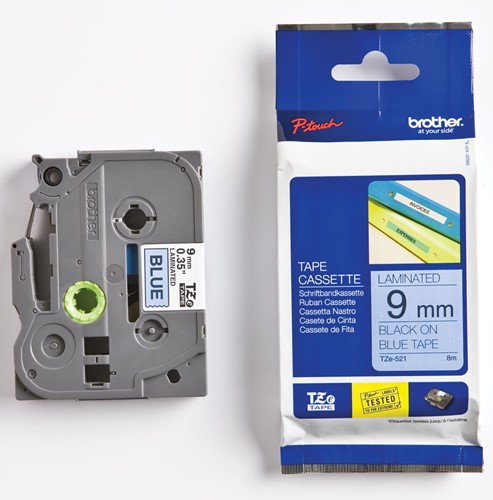 Brother TZe ruban pour P-Touch 9 mm, noir sur bleu 1 Stuk