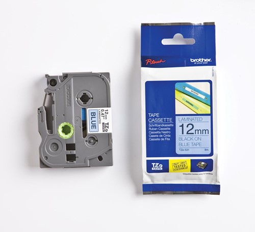 Brother TZe ruban pour P-Touch 12 mm, noir sur bleu 1 Stuk