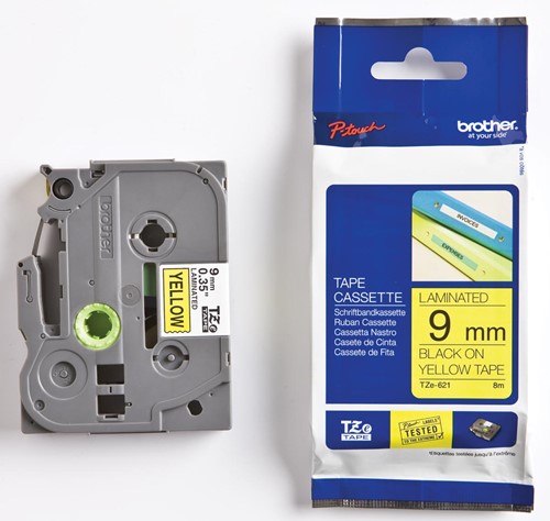 Brother TZe ruban pour P-Touch 9 mm, noir sur jaune 1 Stuk