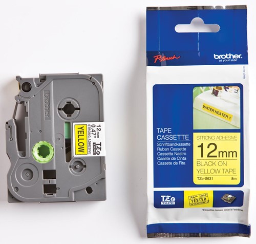 Brother TZe ruban pour P-Touch, 12 mm, noir sur jaune 1 Stuk