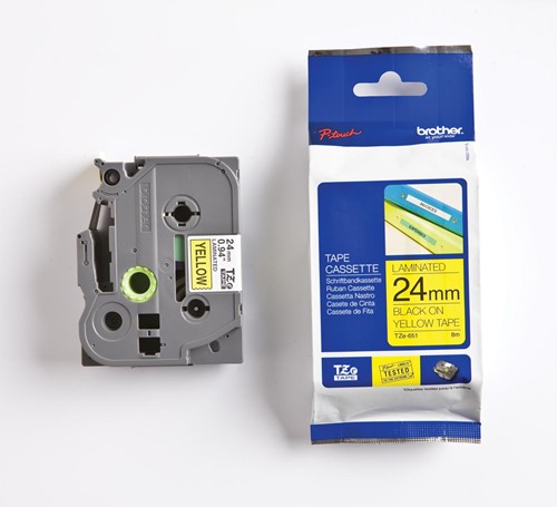 Brother TZe tape voor P-Touch 24 mm, zwart op geel 1 Stuk