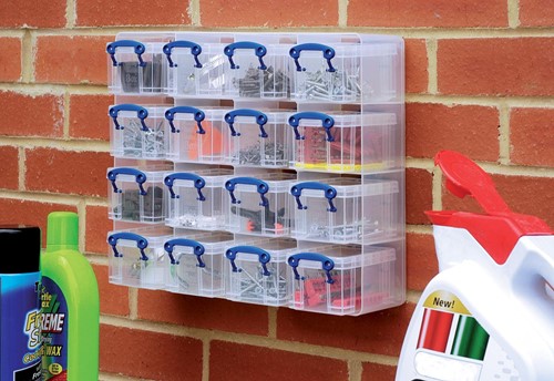 Really Useful Box cube mural avec 16 boîtes de 0,3 litres, transparent 16 Stuk