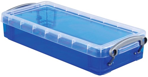 Really Useful Box plumier 0,55 litres, bleu transparent