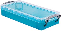 Really Useful Box 0,55 litres, transparent bleu vif