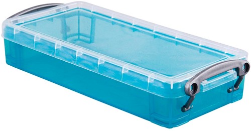 Really Useful Box 0,55 liter, transparant helblauw