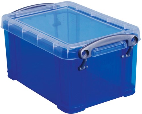 Really Useful Box 0,7 litres, bleu transparent