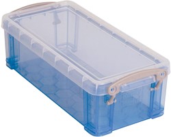 Really Useful Box 0,9 litres, bleu transparent