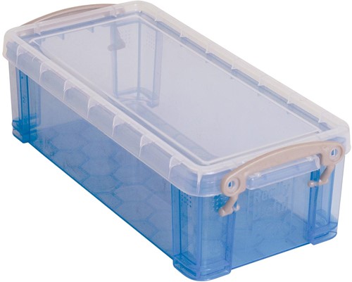 Really Useful Box 0,9 liter, transparant blauw