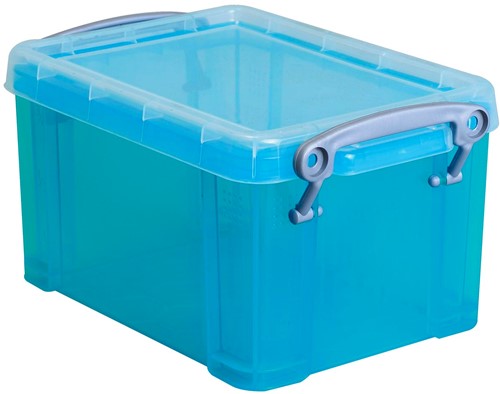 Really Useful Box boîte de rangement 1,6 litres, bleu vif transparent