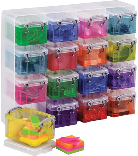 Really Useful Box cube mural, avec 16 boîtes de 0,14 l, multicolor 16 Stuk