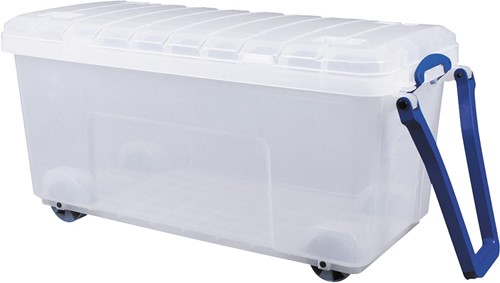 Really Useful Box boîte de rangement sur roulettes 160 l, transparent