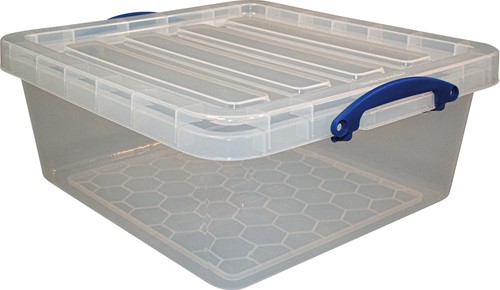 Really Useful Box boîte de rangement 31,5 l, emboîtable, transparent