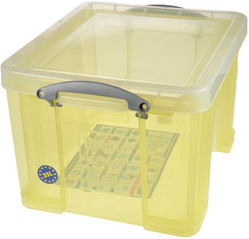 Really Useful Box boîte de rangement 35 l, jaune transparent