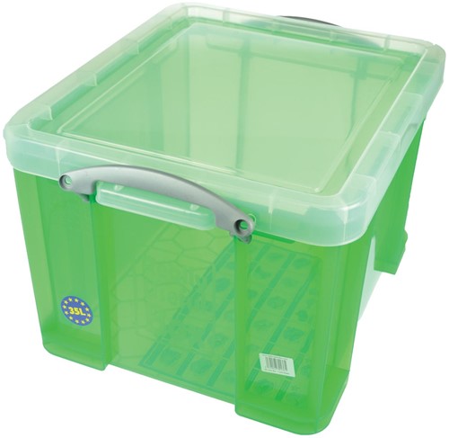 Really Useful Box opbergdoos 35 liter, transparant groen