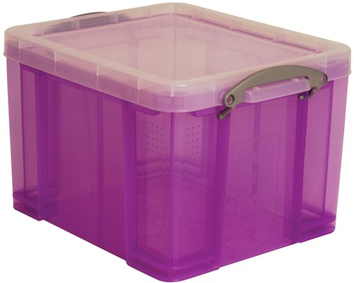Really Useful Box boîte de rangemen 35 litres, pourpre transparent