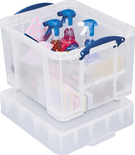 Really Useful Box boîte de rangement 35 l, couvercle XL, transparent