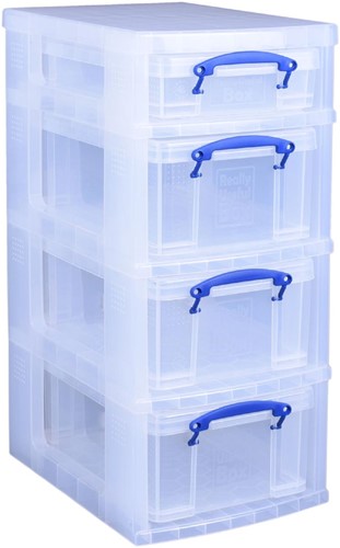 Really Useful Box trolley avec 4 boîtes de rangement, noir