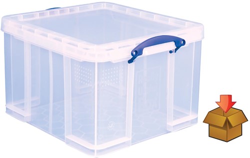 Really Useful Box 42 l, transparent, emballé individuellement en carton