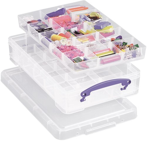 Really Useful Box opbergdoos 4 liter met 2 dividers, transparant