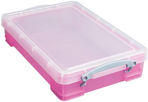 Really Useful Box boîte de rangement 4 litres, rose transparent