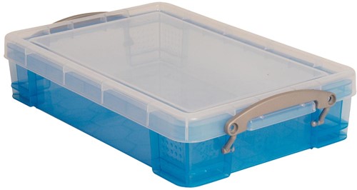 Really Useful Box boîte de rangement 4 litres, bleu transparent