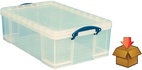 Really Useful Box boîte de rangement transparent 50 l, emballé en carton par pièce