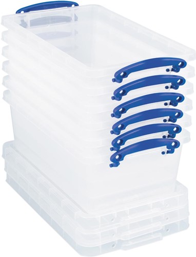 Really Useful Box boîte de rangement 5,5 l, emboîtable, transparent