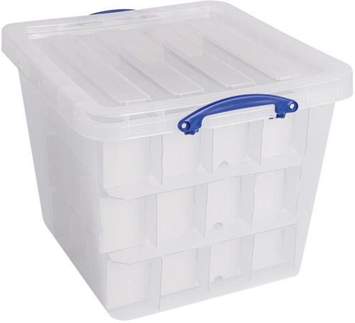Really Useful Box boîte de rangement, 60 l, avec insert, transparent