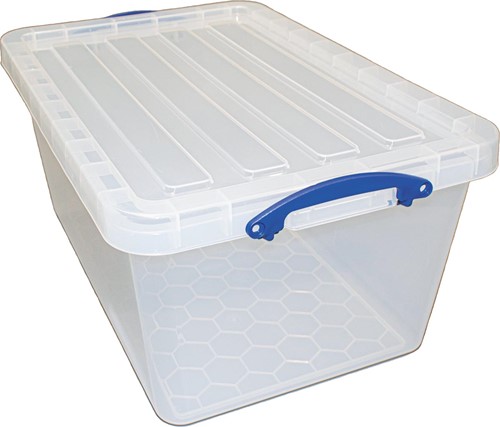 Really Useful Box boîte de rangement 61 l, emboîtable, transparent
