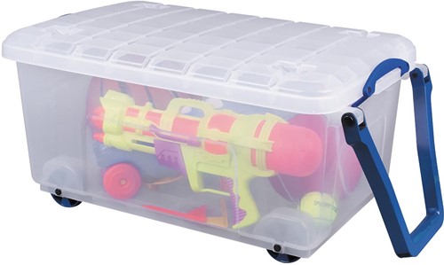 Really Useful Box opbergkoffer op wieltjes 64 l, transparant