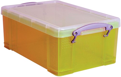 Really Useful Box boîte de rangement 9 litres, jaune transparent