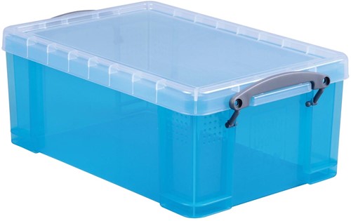 Really Useful Box boîte de rangement 9 litres, bleu vif transparent
